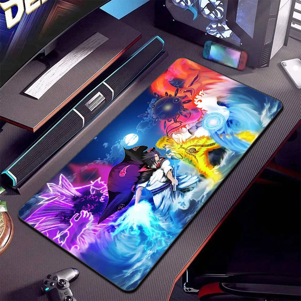 Tapis De Souris Gaming Naruto - Tapis De Bureau Anime Grand Format Avec Motif Coloré