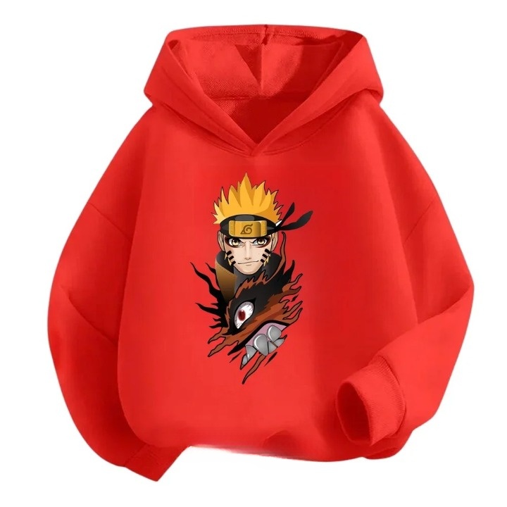 Sweat à Capuche Naruto Shippuden - Team 7 Avec Logo Naruto - Merchandise Officielle - Coupe Classique - 241 G